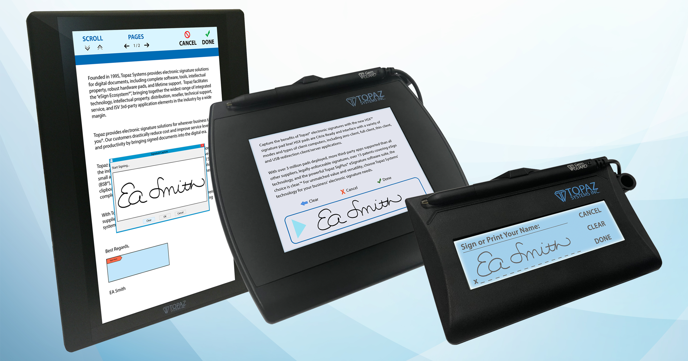 Topaz Systems Electronic Signature Pads and Software