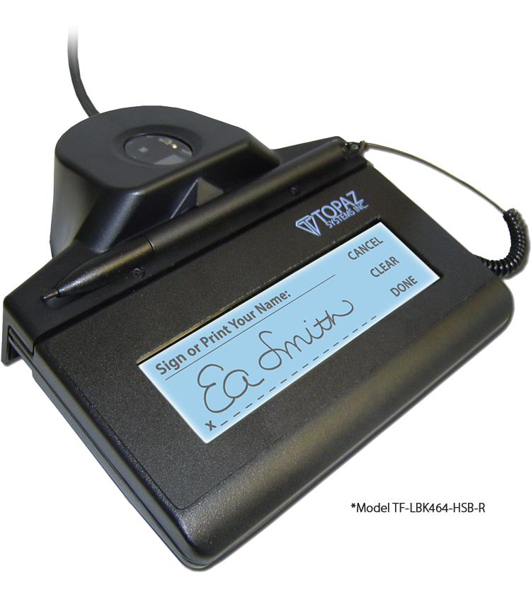 Topaz SignatureGem T LBK462 BSB R Electronic Signature Capture Pad Lcd 1x5 Backlit