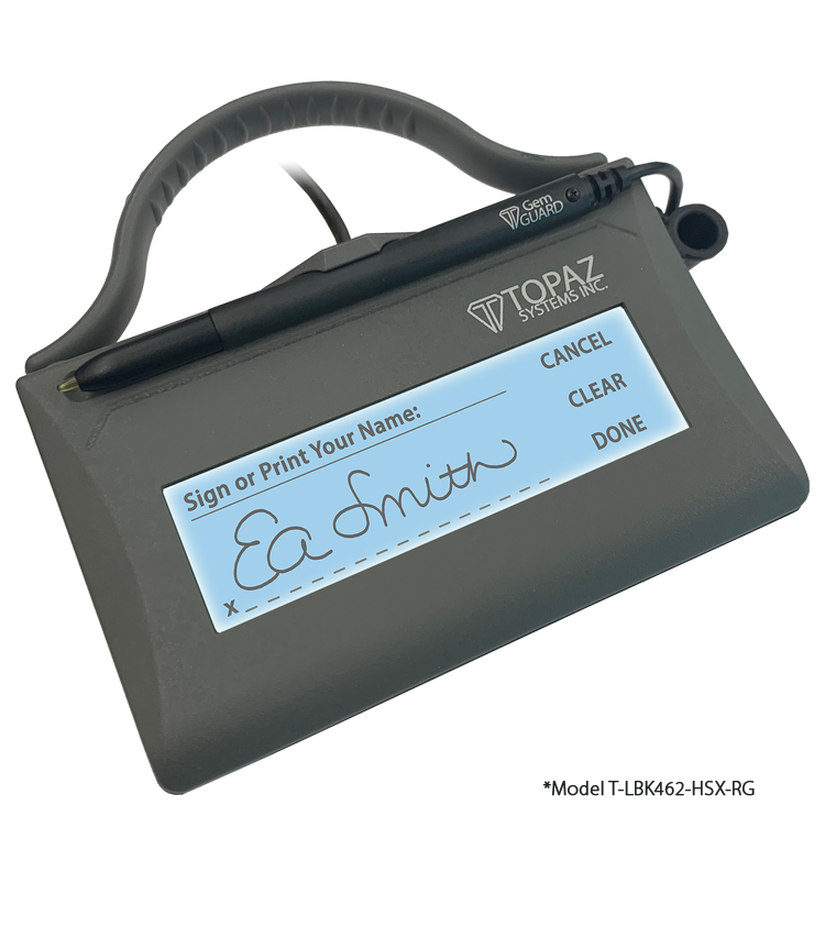 SigGem LCD 1x5 WOWPad T-LBK462 Topaz Signature Pad