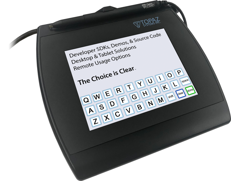 Topaz SigPlusLCD Electronic Signature Software - SigGem Color 5.7 Keyboard