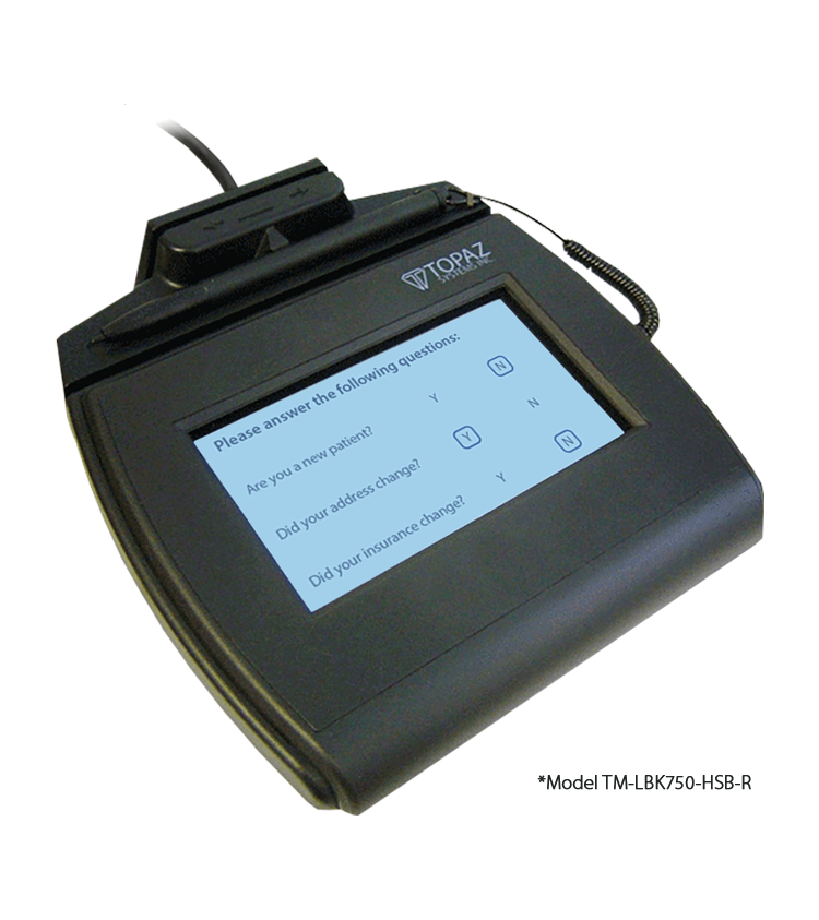 SigLite LCD 4x3 MSR TM-LBK750 Topaz Signature Pad