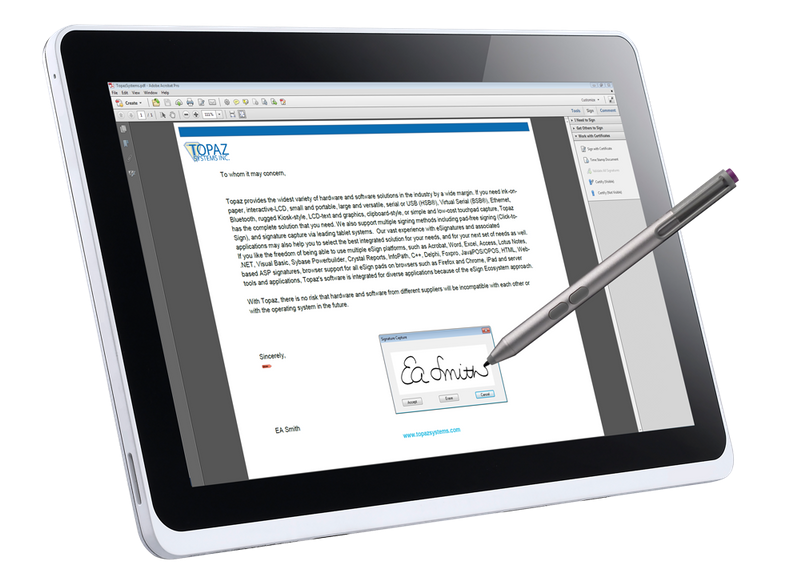 SigPlus Pro Tablet Electronic Signature SDK Topaz Systems