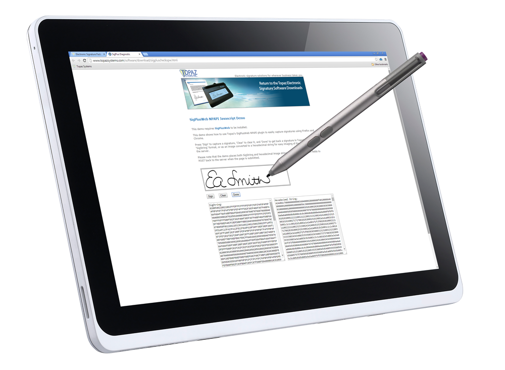 Topaz SigPlus Pro Tablet Web Signing